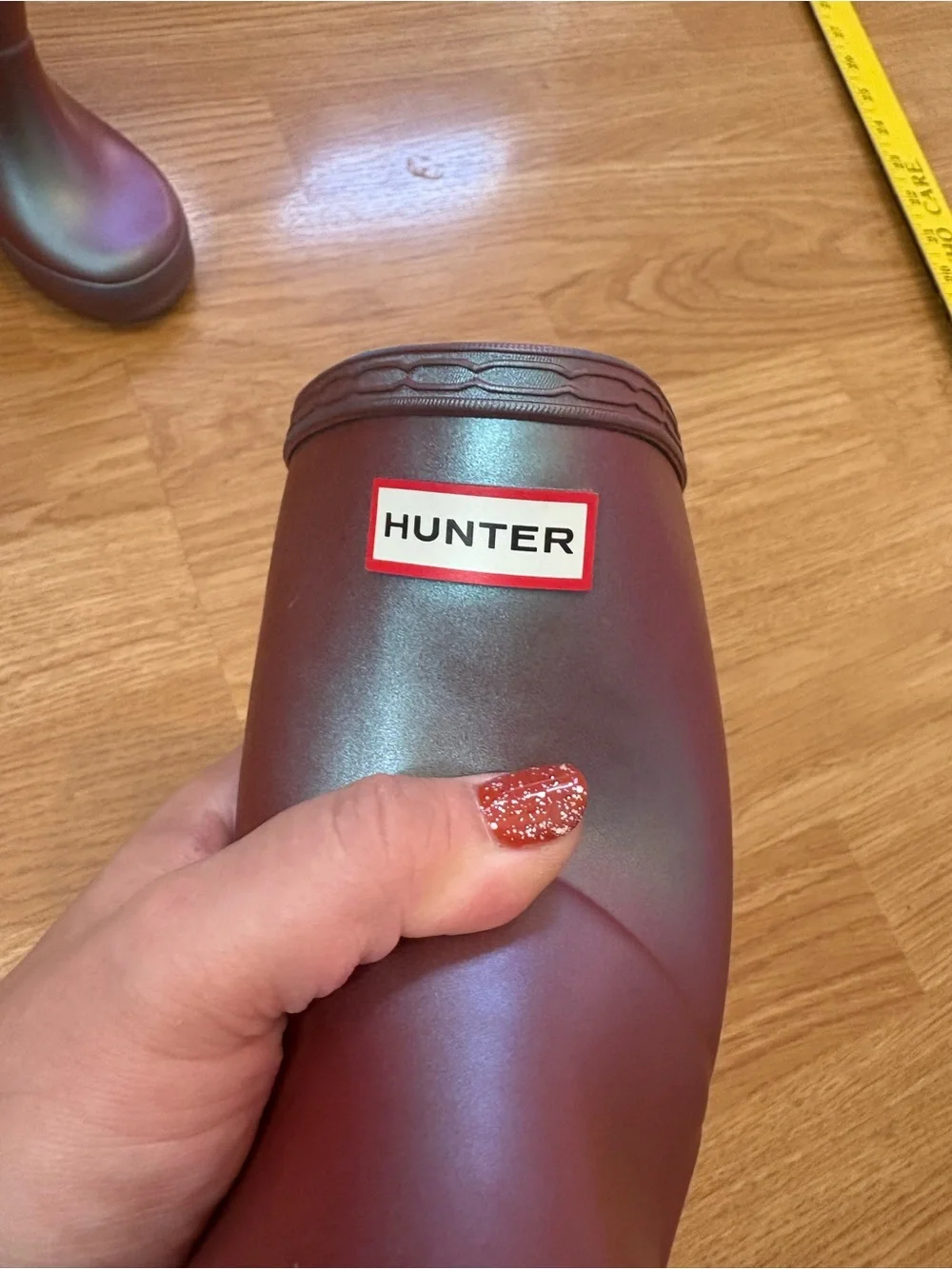 Hunter Kids Iridescent Rain Boots with Blue Lining